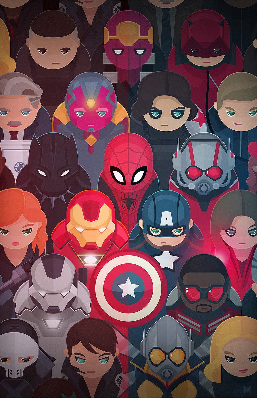 Marvel love!! The best art including majority of the superheroes <3, TMNT  Chibi HD phone wallpaper | Pxfuel