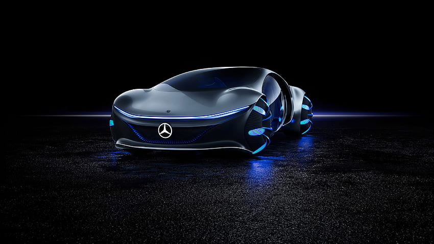 Mercedes Benz VISION AVTR, Mobil Konsep, Latar Belakang Hitam, 2020, , Ultra Wallpaper HD