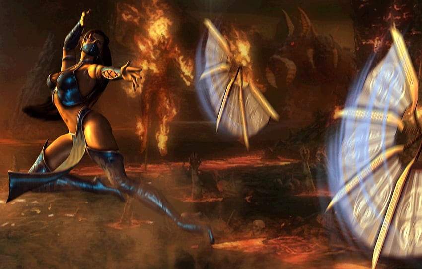 Mortal Kombat, Wurf, Kitana, Steel Fans HD-Hintergrundbild