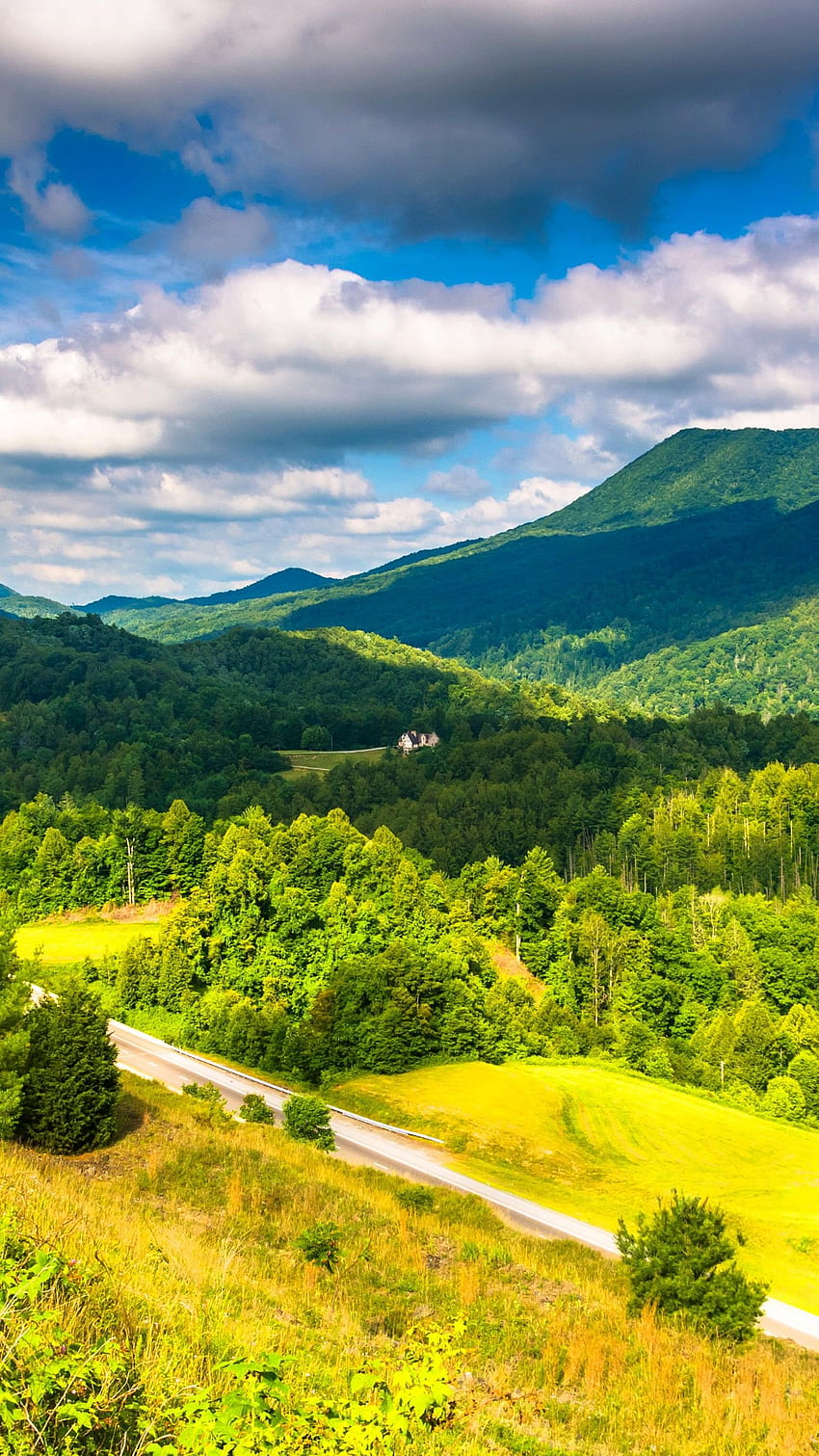 Appalachen, , , USA, Berge, Wald, Wolken, Natur, Wald Zeichnung HD-Handy-Hintergrundbild