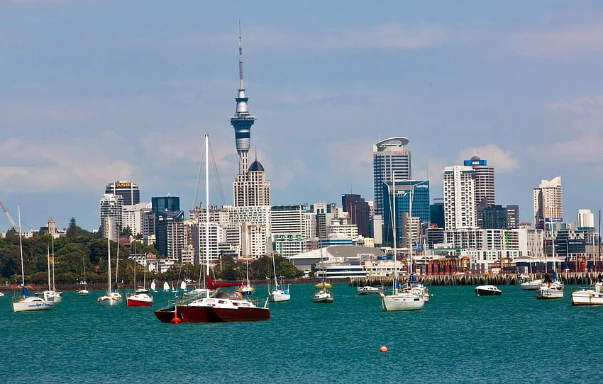 the city, coast, yachts, Auckland, New, Zealand for , section город, Auckland HD wallpaper