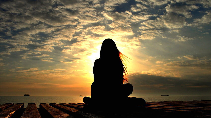 Womans Sunset Silhouette 43000, Friend Silhouettes HD wallpaper