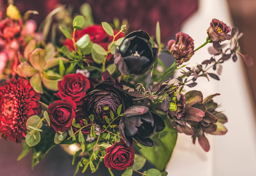 Fiori, rose, tulipani, bouquet Sfondo HD