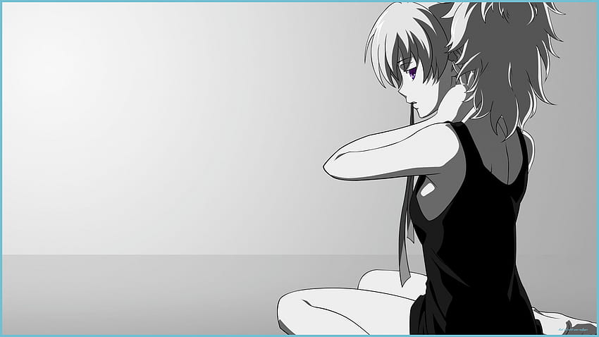 Gigantische Einflüsse von Schwarz-Weiß-Anime. Schwarz-Weiß-Anime, weiße Anime-Landschaft HD-Hintergrundbild