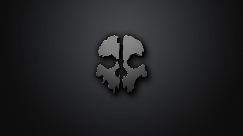 череп, произведения на изкуството, минимализъм, сив фон, Call of Duty, Call of Duty: Ghosts, Dishonored / и мобилен фон HD тапет