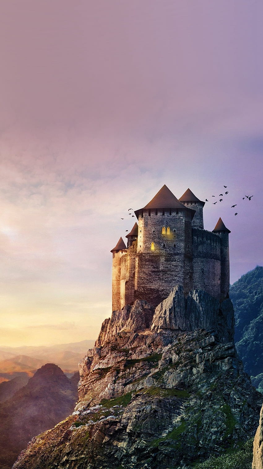 Castle Mountain, Dark Castle iPhone HD phone wallpaper