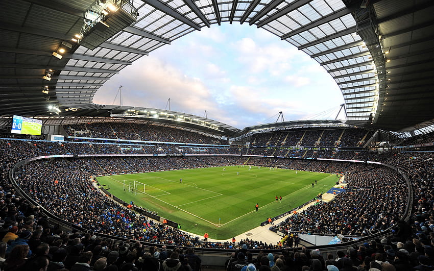 Etihad Stadium, City of Manchester Stadium, Manchester City FC Stadium, inside view, soccer field, Manchester, England for with resolution . High Quality HD wallpaper