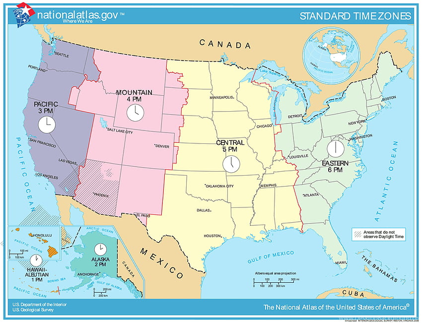 Часовници Карта на САЩ Фон часови зони HD тапет