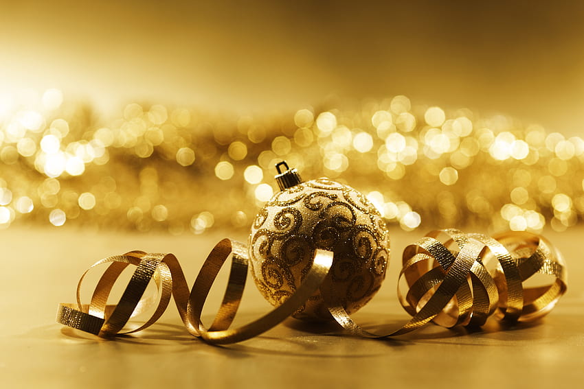 Natal emas, emas, selamat natal, sihir, grafik, bola, cantik, emas, cantik, selamat tahun baru, liburan, bola, natal, indah, tahun baru Wallpaper HD