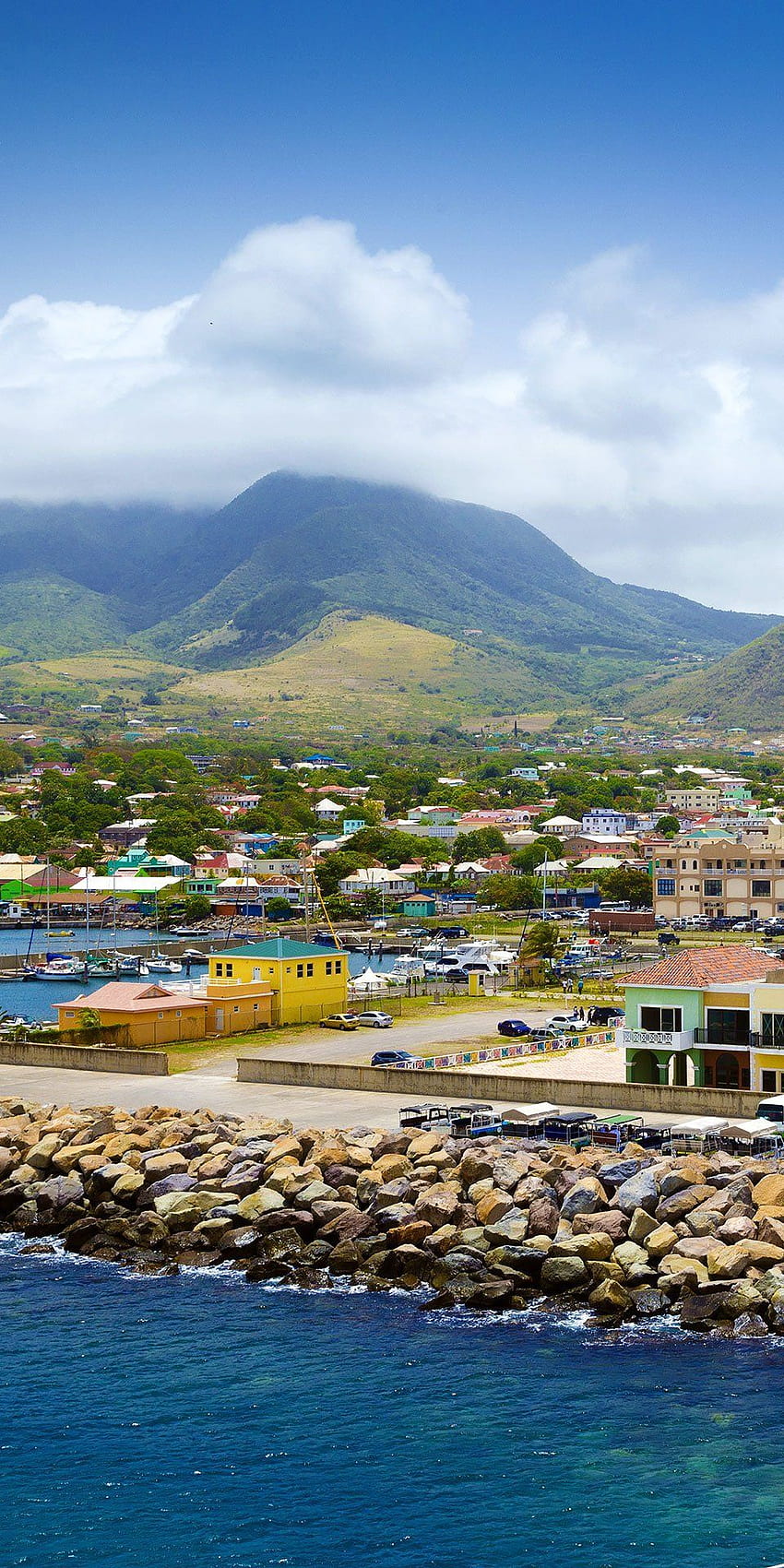 Basseterre, St. Kitts ve Nevis. Güney Fırkateyn Körfezi'ndeki Şerit, Saint Kitts ve Nevis HD telefon duvar kağıdı