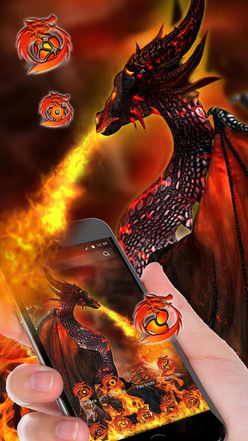 Fire Dragon Launcher Theme Live for Android - APK, Live Gaming HD phone wallpaper