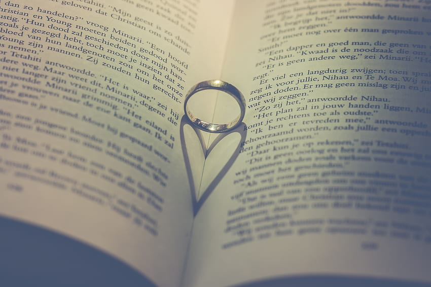 사랑, 반지, 심장, 책 HD 월페이퍼