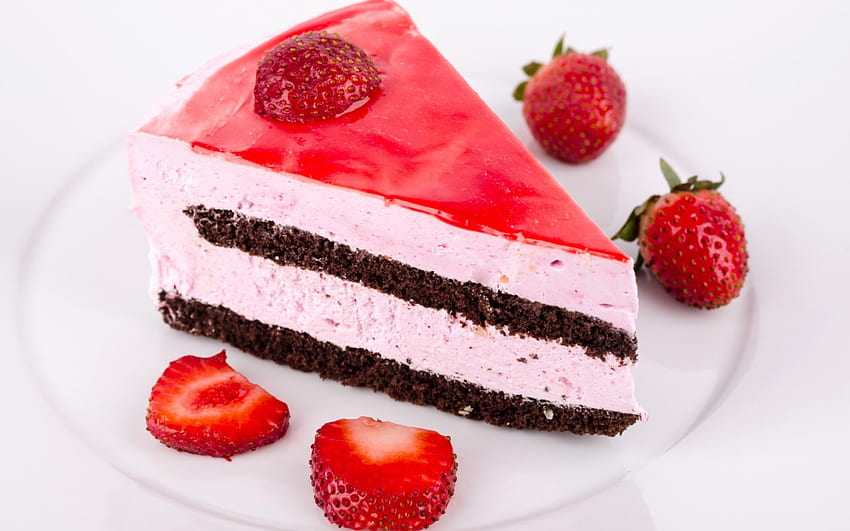 Kuchen, Kuchen, süß, Erdbeere, Erdbeeren, Beeren, Beeren, Lebensmittel HD-Hintergrundbild