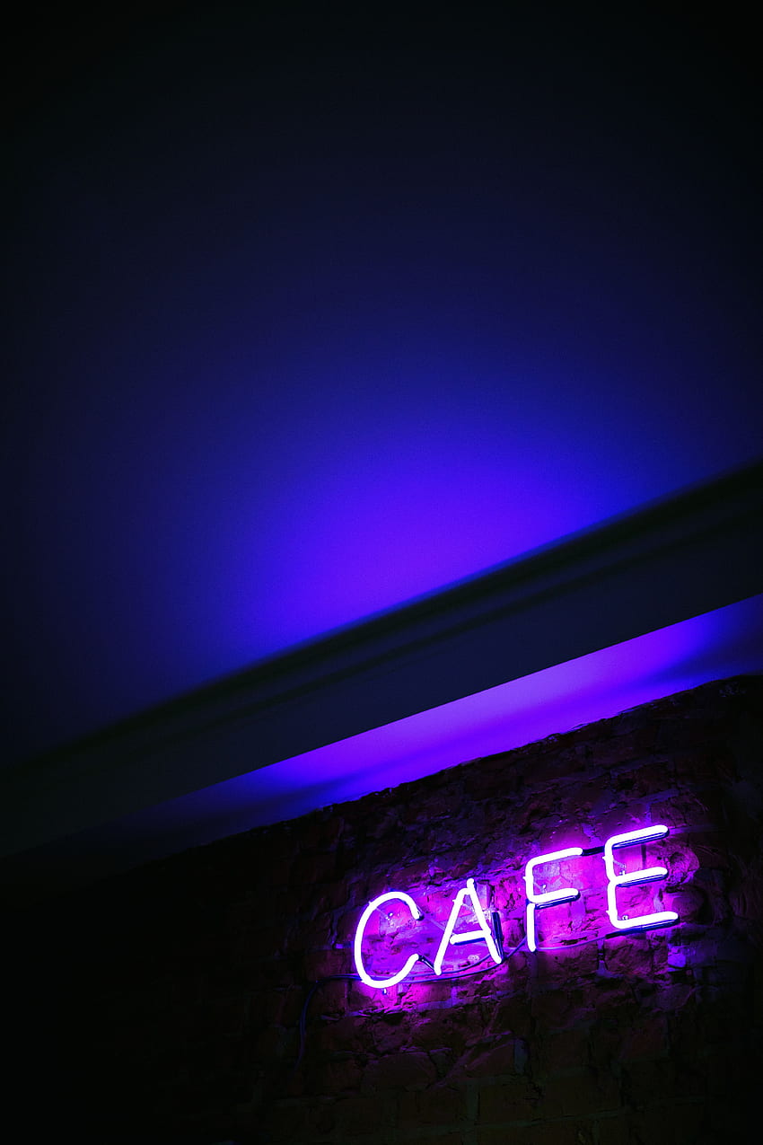 Neon, Words, Backlight, Illumination, Inscription, Letters, Cafe, Café HD phone wallpaper