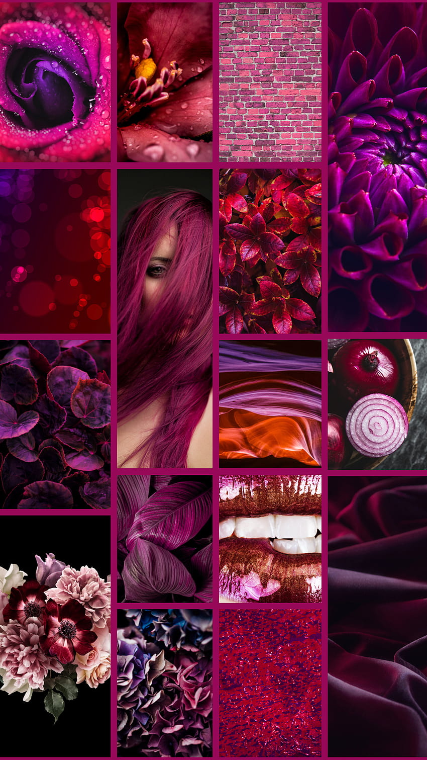 赤紫のコラージュ、タマネギ HD電話の壁紙