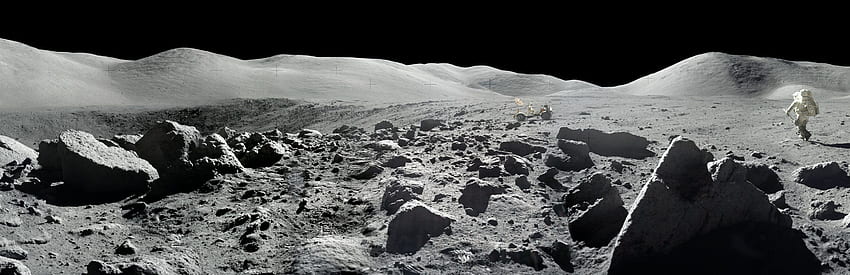 ยานอพอลโล 11 ลงจอดบนดวงจันทร์ – นาซาเผยสิ่งใหม่ที่น่าทึ่งจากพื้นผิวดวงจันทร์เพื่อฉลองครบรอบ 50 ปีของภารกิจ Moon Panorama วอลล์เปเปอร์ HD