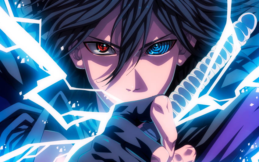 Sasuke Sharingan Rinnegan Eyes Lightning, Suska HD wallpaper