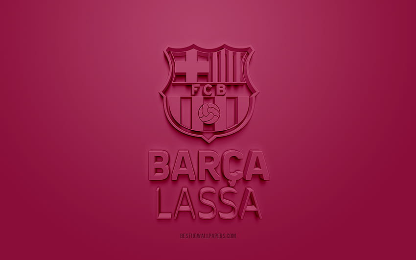 FC Barcelone Basquet, logo 3D créatif, fond bordeaux, équipe espagnole de basket-ball, Liga ACB, Barcelone, Espagne, art 3d, basket-ball, logo 3d du FC Barcelone Basquet Fond d'écran HD