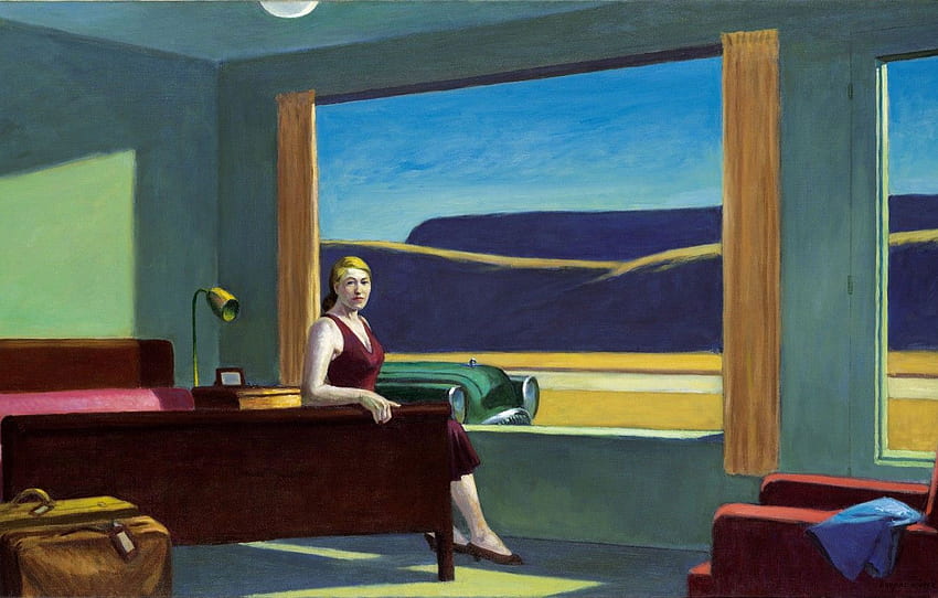 1957, Edward Hopper, Western Motel Fond d'écran HD