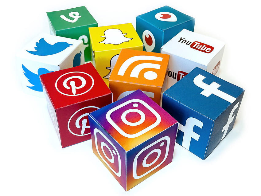 Social Media Mix Icono 3D - Mezcla. Todo el contenido publicado en t, iconos de redes sociales fondo de pantalla