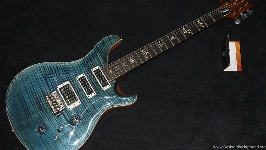 PRS Paul Reed Smith Studio Trem 2010's Carb Blue Guitar. Background HD wallpaper