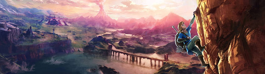 Zelda Breath of the Wild - Modifica rapida dall'originale. Doppio schermo , Schermo Sfondo HD