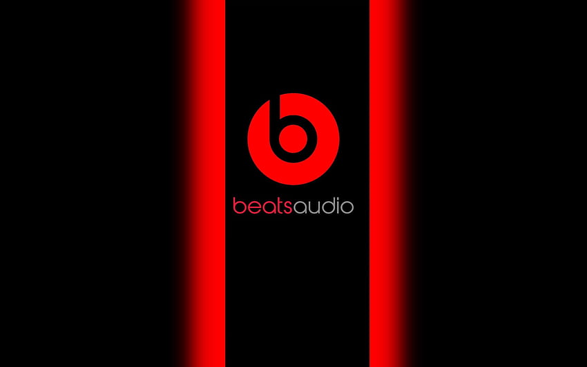 Background Beats Audio Logo Red Black Symbol. papel de parede HD