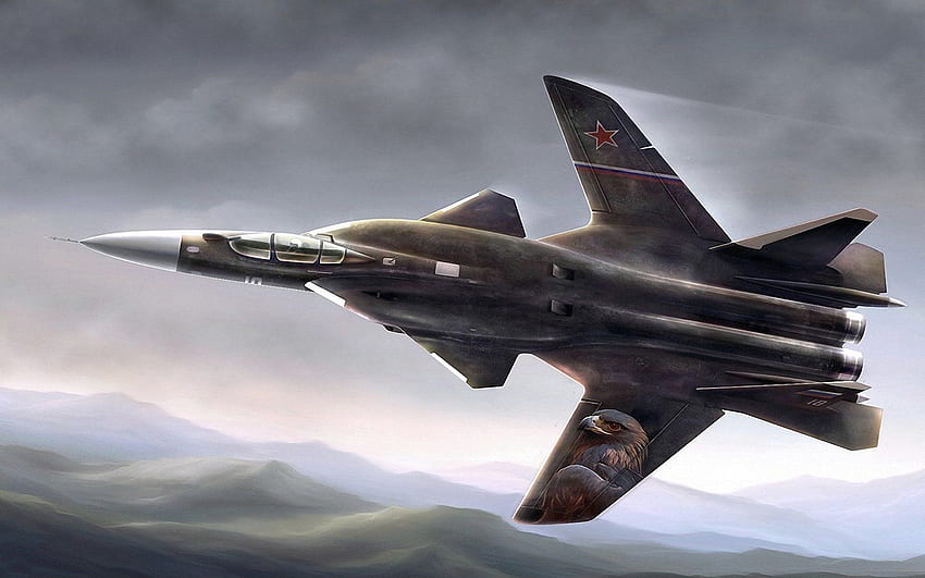 スホーイ Su 47 と背景 高画質の壁紙
