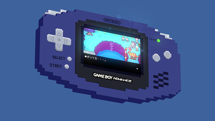 Download Game Boy Advance On Blue Platform Wallpaper