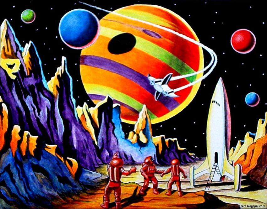 Retro Space Art HD wallpaper