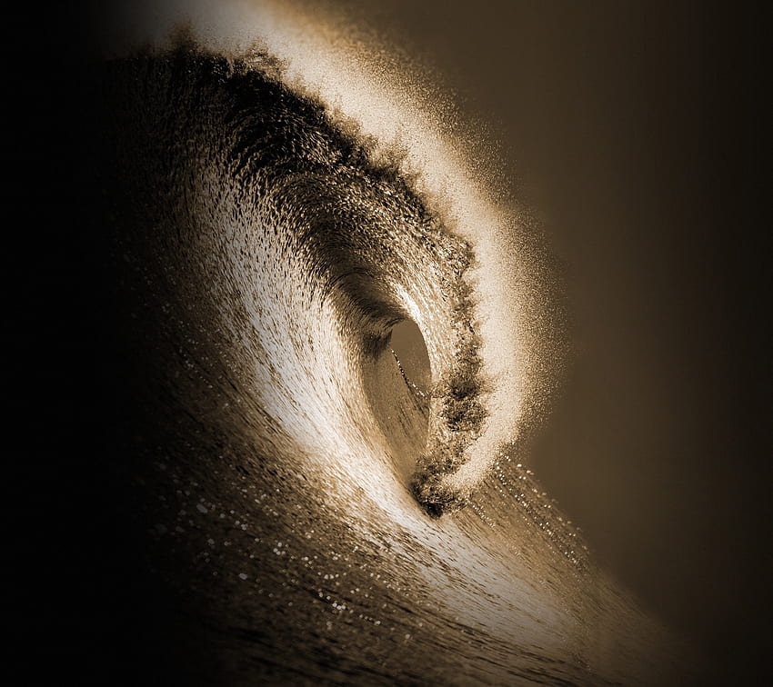 High tides, sea waves, ocean, sepia HD wallpaper