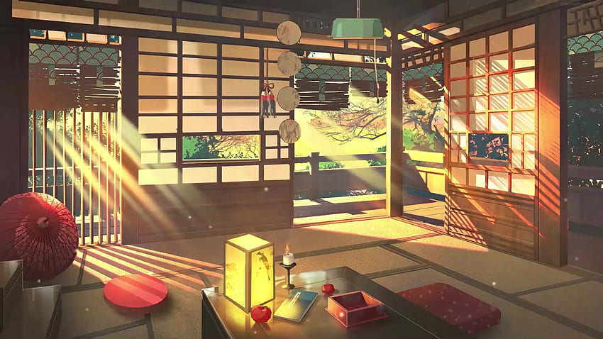 Sala de estar de estilo japonés en vivo fondo de pantalla