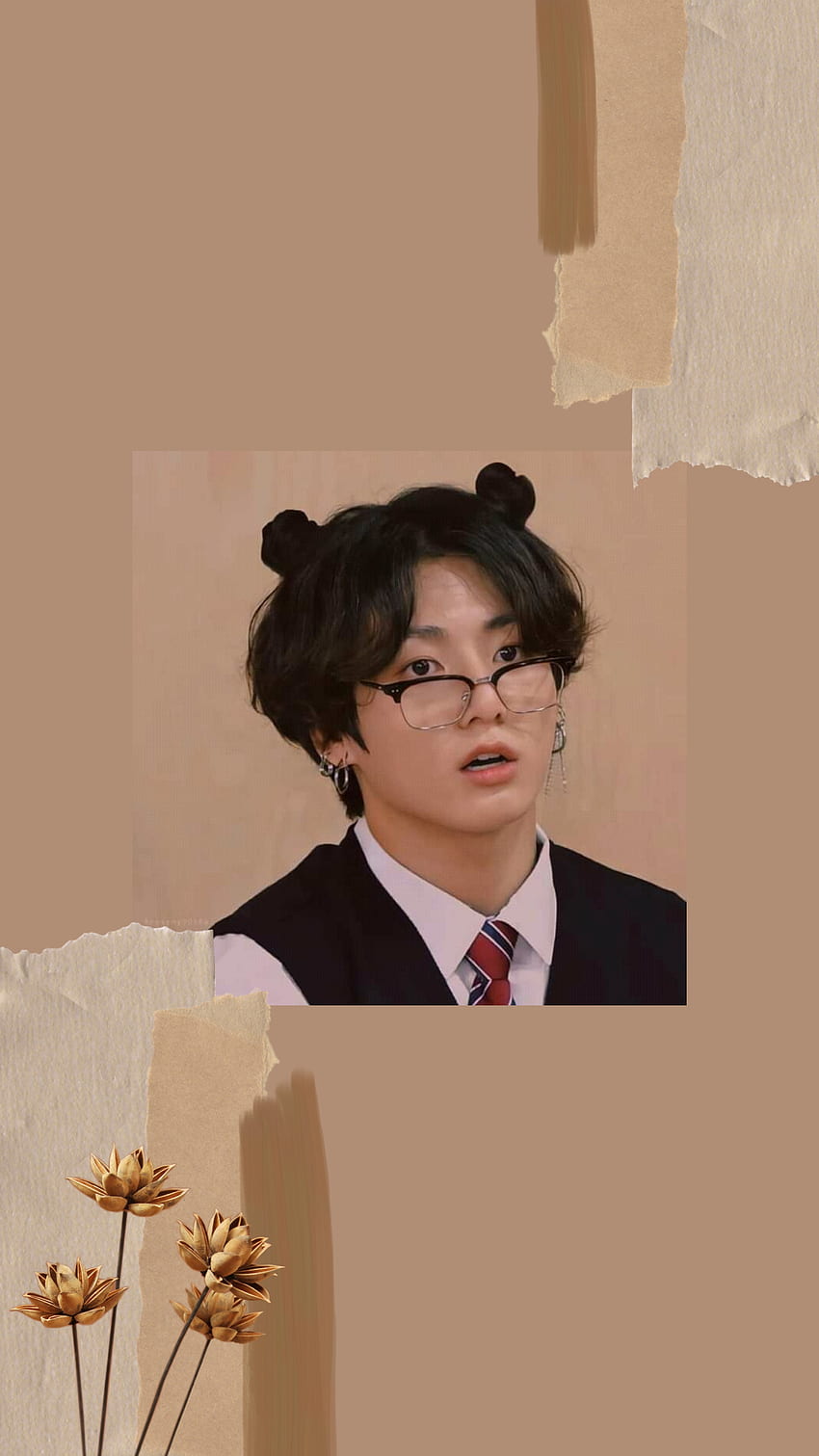 Jungkook, army, bts, glasses, tie, kookie, cute HD phone wallpaper