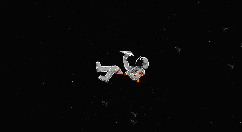 Voando no Espaço Minimal - espaço ao vivo [ ], Astronauta Minimal papel de parede HD