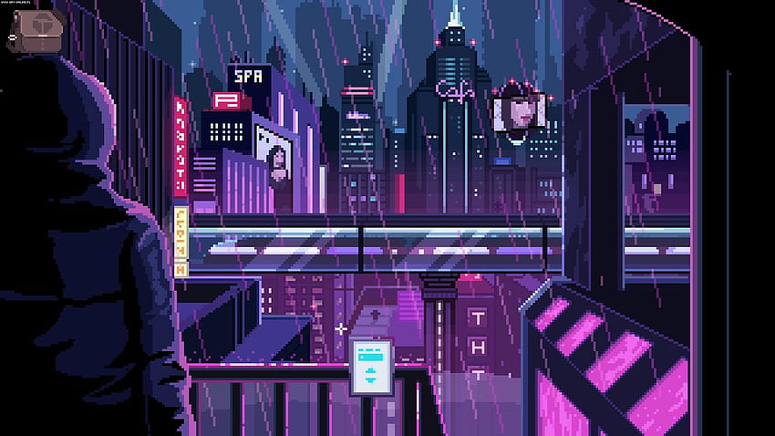Revue VirtuaVerse - Perfect Cyberpunk est Pixel Art mélangé avec Synthwave Fond d'écran HD