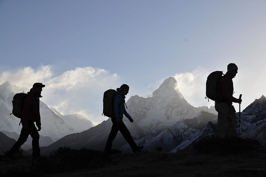 Besteige einen Berg, Bergsteiger HD-Hintergrundbild