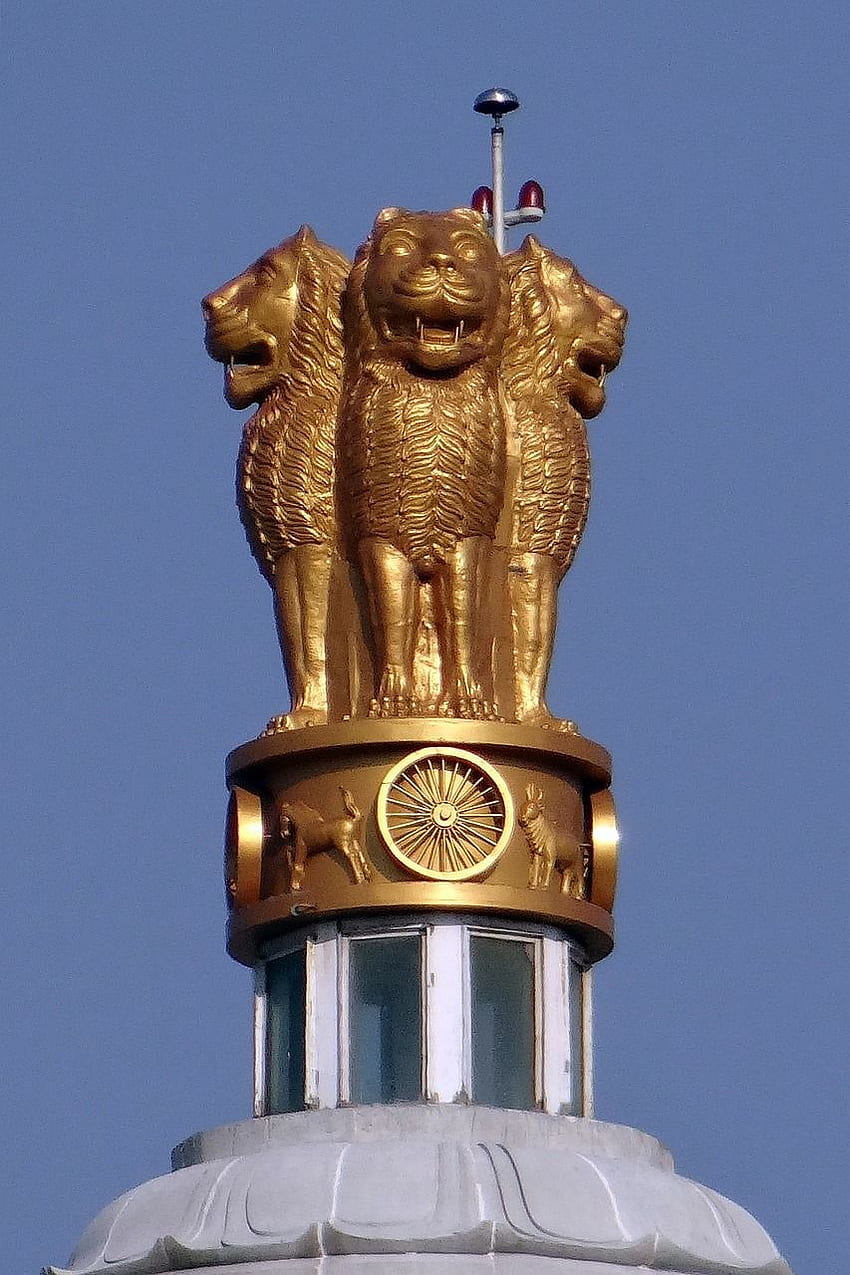 Nationales Emblem Löwenhauptstadt, Ashoka Chakra HD-Handy-Hintergrundbild