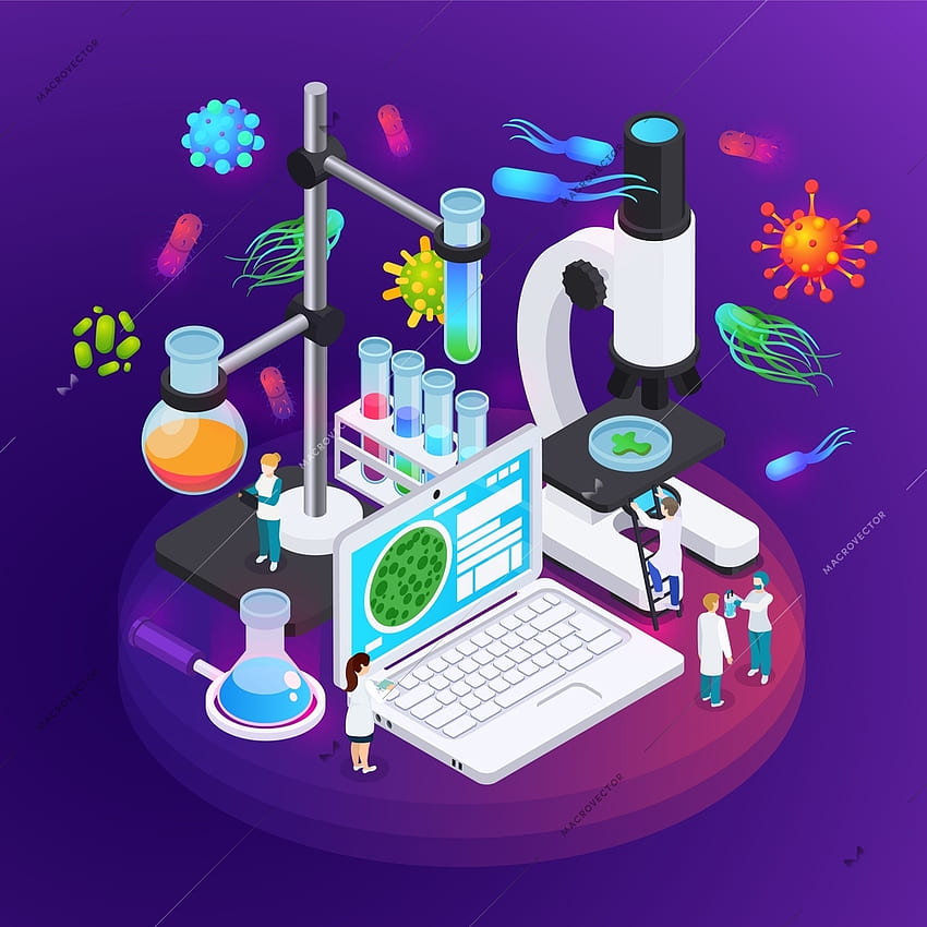Microbiology Isometric Poster Illustrated Equipment Science Vector Illustration 43763, Microbiologist HD phone wallpaper