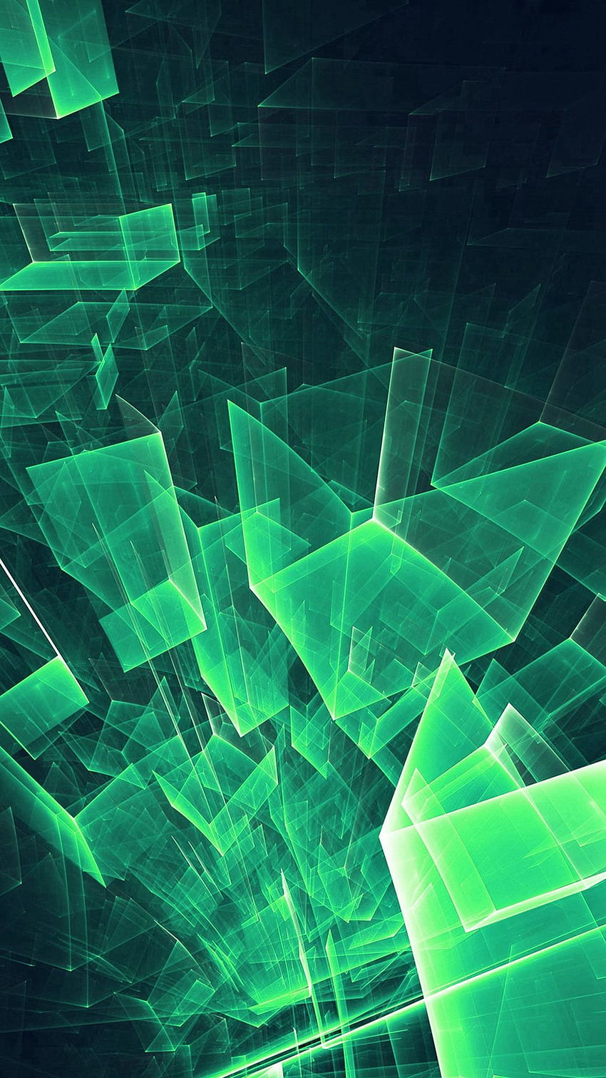 Abstraktes blaues grünes Würfel-Muster HD-Handy-Hintergrundbild