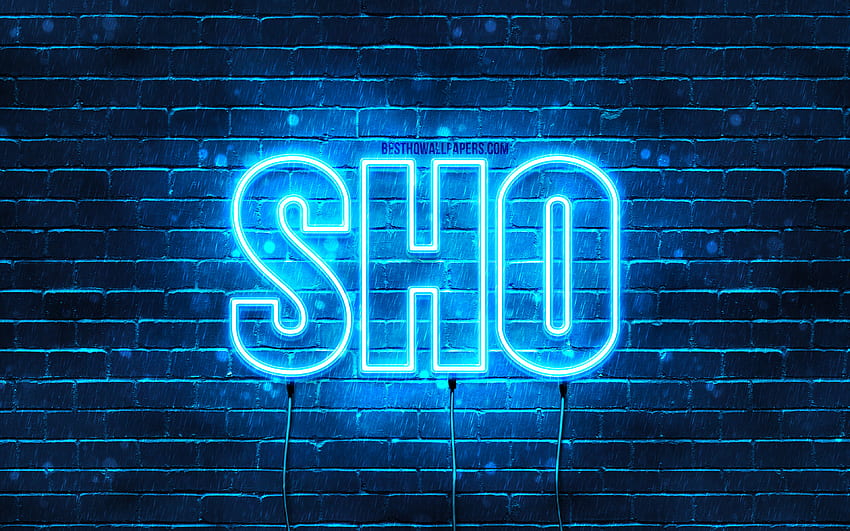 Happy Birtay Sho, , blue neon lights, Sho name, creative, Sho Happy ...