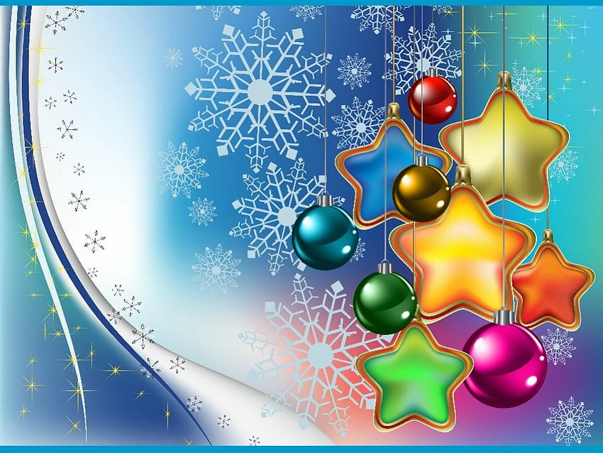 クリスマスの飾り、星、クリスマス、オーナメント、星、霜の花 高画質の壁紙