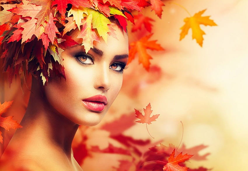 Gadis Musim Gugur, nona, daun, sutumn, subbotina anna, cantik Wallpaper HD