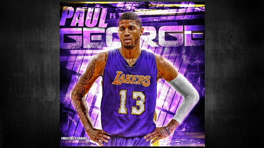 iPhone de Paul George en O - Paul George en la camiseta de los Lakers -, logotipo de Paul George fondo de pantalla