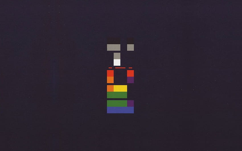 Schwarz-gelbes Minecraft-Spiel, einfacher Hintergrund, Albumcover, Coldplay, X&Y (Album), Minecraft Minimalist HD-Hintergrundbild