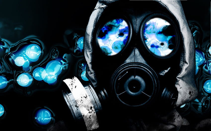 Toxic Mask, Neon Gas Mask HD wallpaper
