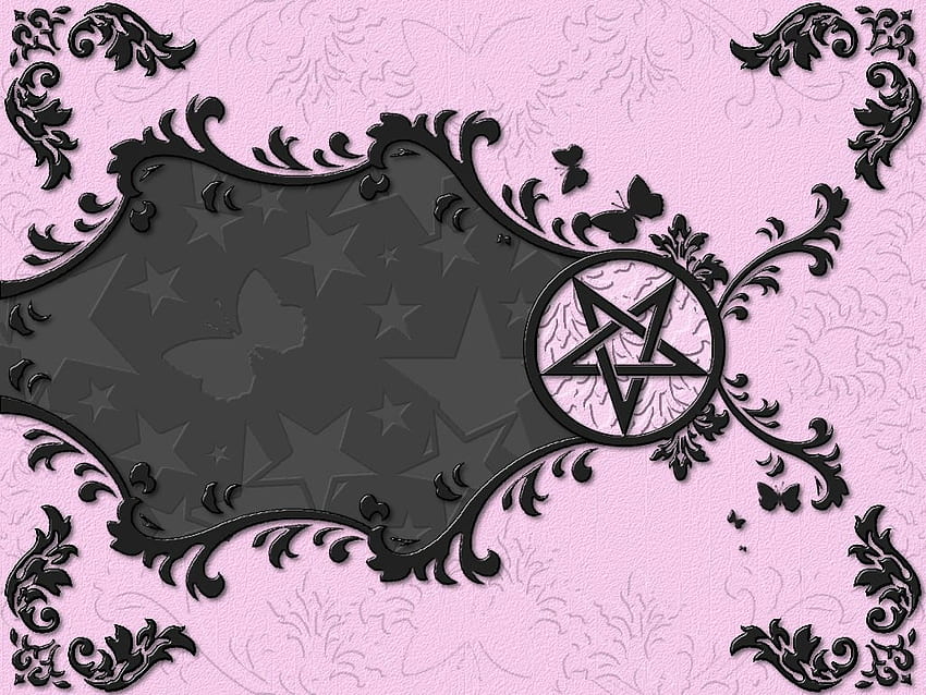 A Damascus Style Pentagram On A Pink And Grey Backdrop: Religious HD wallpaper