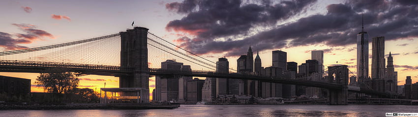 Brooklyn Köprüsü, New York, New York 3840X1080 HD duvar kağıdı
