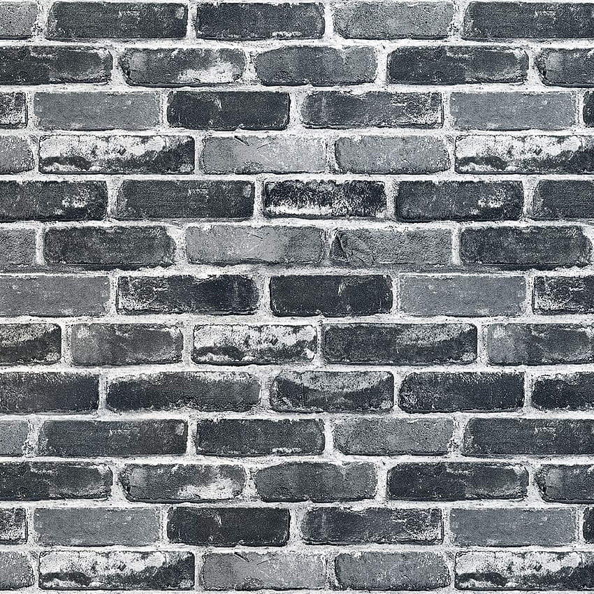 Akea Gray Brick Roll, 3D Effect Fake Faux Brick Blocks Vintage Home Decoration (Grey) HD phone wallpaper