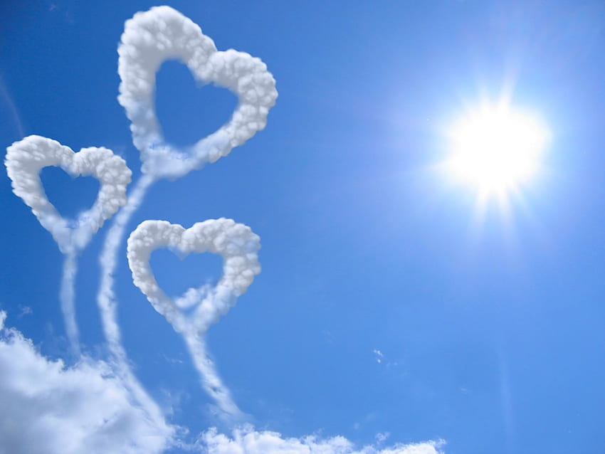 วัน เมฆรูปหัวใจ ART FOR YOU วอลล์เปเปอร์ HD