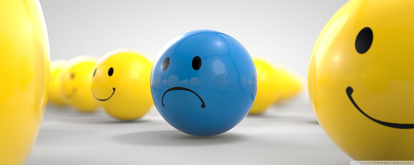 Portada Emoji Triste Para Fb, Emoji Triste Azul fondo de pantalla